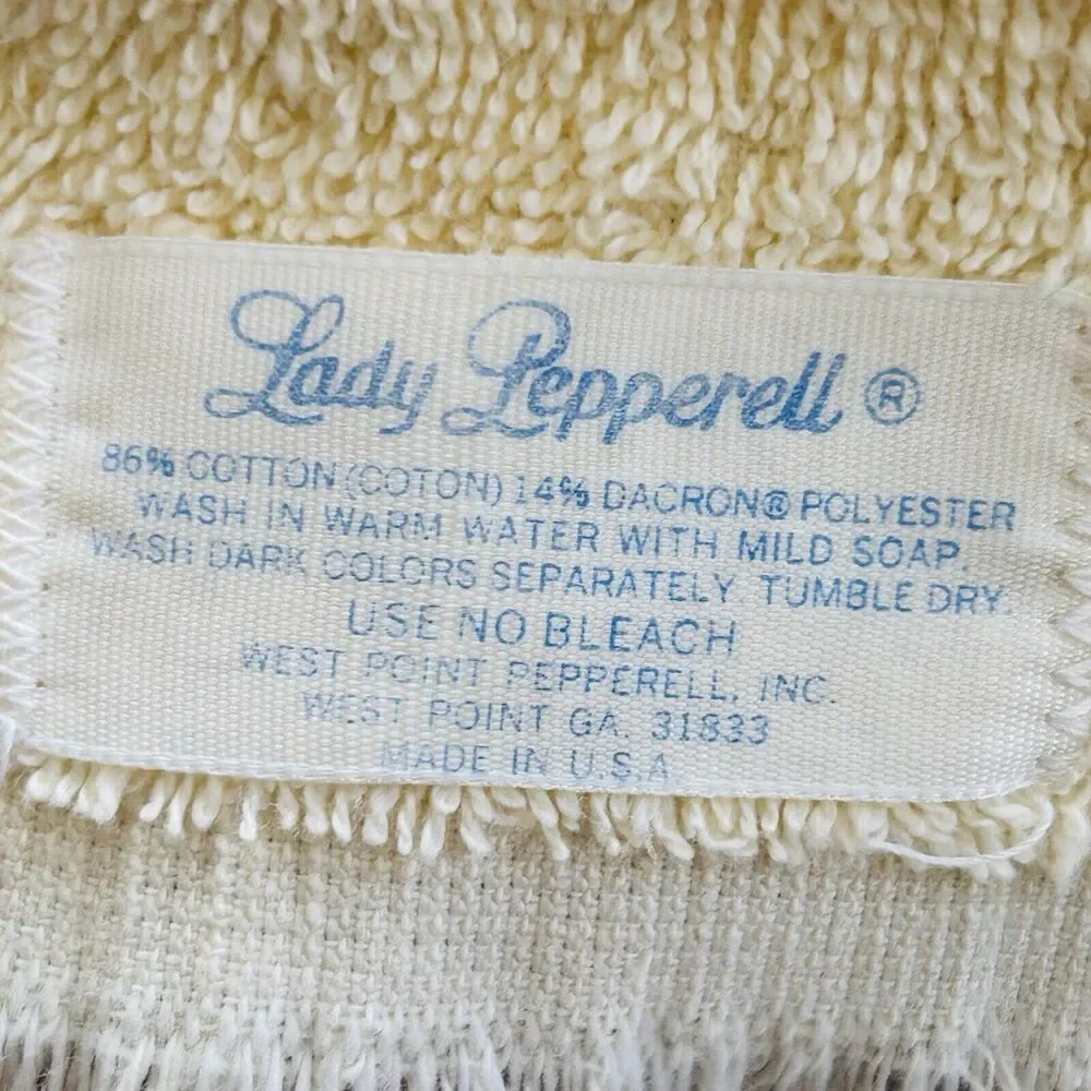 Vtg Lady Pepperell Yellow Floral Towels 2 Decor USA Fringe